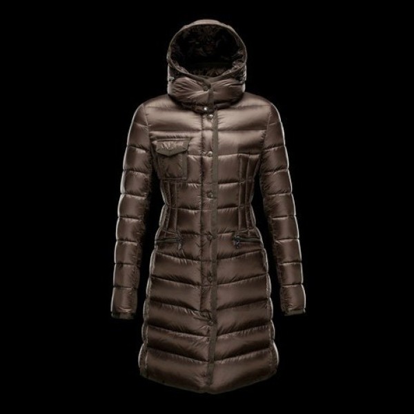 Moncler Special marrone Mock Collar e pulsanti caldo Cappotti